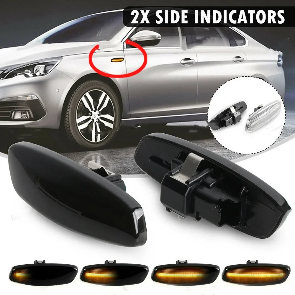 

eOsuns светодиодный светильник на крыле, боковой сигнал поворота для Peugeot 5008 3008 308 408, Citroen C3 C4 C5 DS4
