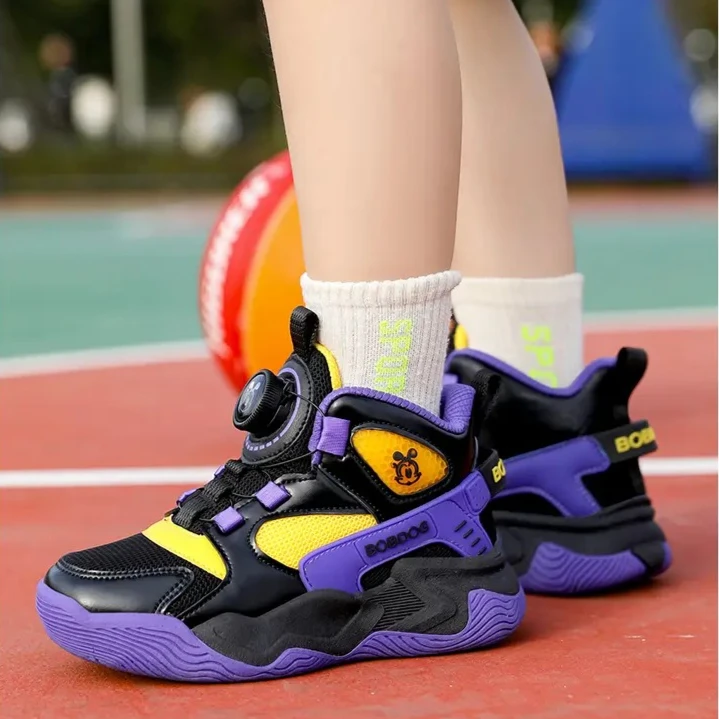 

Girls School Sport Shoes Kids Casual Trainers Outdoor Shoes Children Basketball Shoes Swivel Button Boys Fashion Sneakers