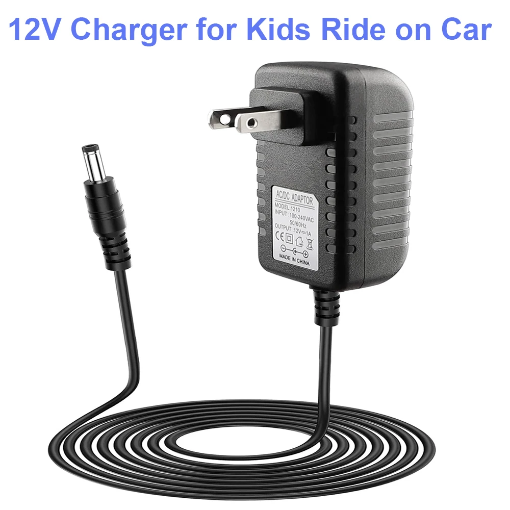 12 Volt 1A Battery Charger for Ride On Toys Kids Car Best Choice Wrangler SUV Kid  Dynacraft Toy 12v baby electric Power Supply