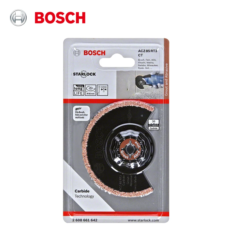 Bosch Starlock Carbide Abrasive Blade 85mm 2.5mm, for Mortar Concrete Fibre Cement, Fits GOP Series Oscillating Multi Tool