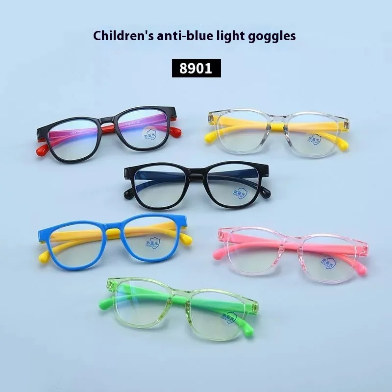 Anti Blaulicht Kinder Brille Kinder Jungen Mädchen Filter weichen Rahmen quadratischen Computer optischen Rahmen reflektierende blockierende Brille