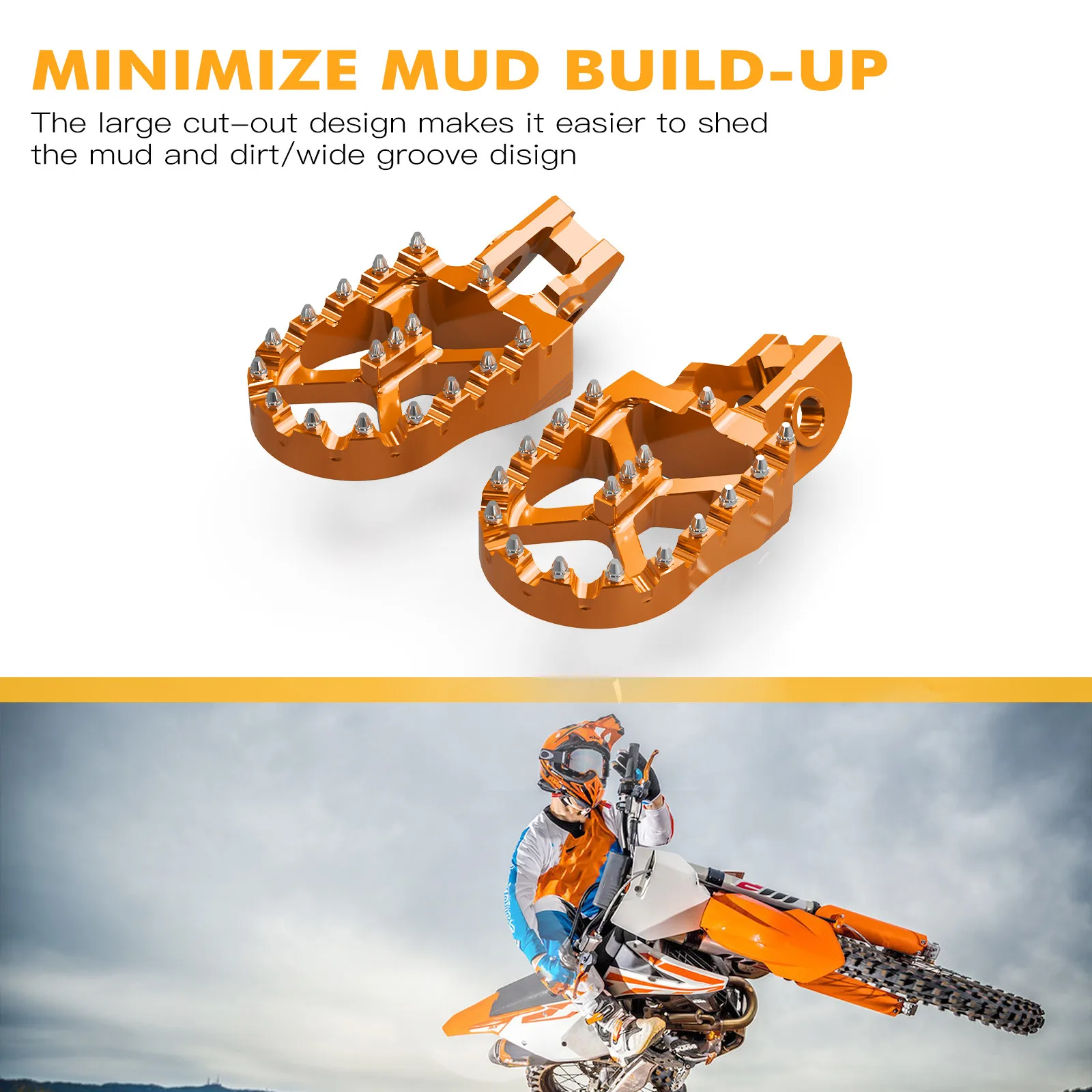 NICECNC For KTM EXC 300 250 XCW EXCF 450 350 2023 SX 125 SXF 450 2022 2021 Husqvarna TE 300 GasGas EC 300 Foot Pegs Footrest Kit view 3