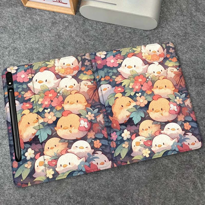

Bird Fox Cartoon For Samsung Galaxy Tab S9 S10 S6 S7 S8 FE Plus Lite Inch Foldable Cover Tablet Case