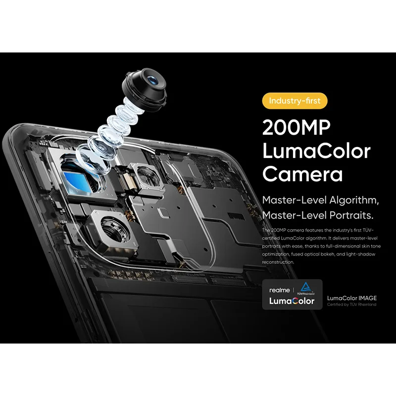 Versión Global del Teléfono Inteligente Realme 16 Pro+ 5G con Snapdragon ® Batería de 7.ª generación, 4.ª generación, 7000 mAh, cámara principal de 200 MP con OIS, pantalla AMOLED de 6.80». 4