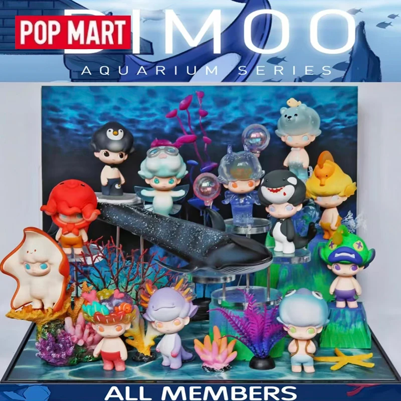 

POP MART Dimoo Aquarium Series Blind Box Toys Kawaii Anime Action Figure Caixa Caja Surprise Mystery Box Dolls Girls Gift