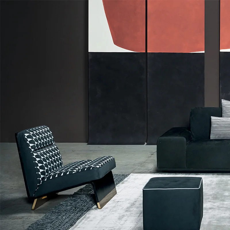 

Light luxury living room balcony sofa chair without armrests