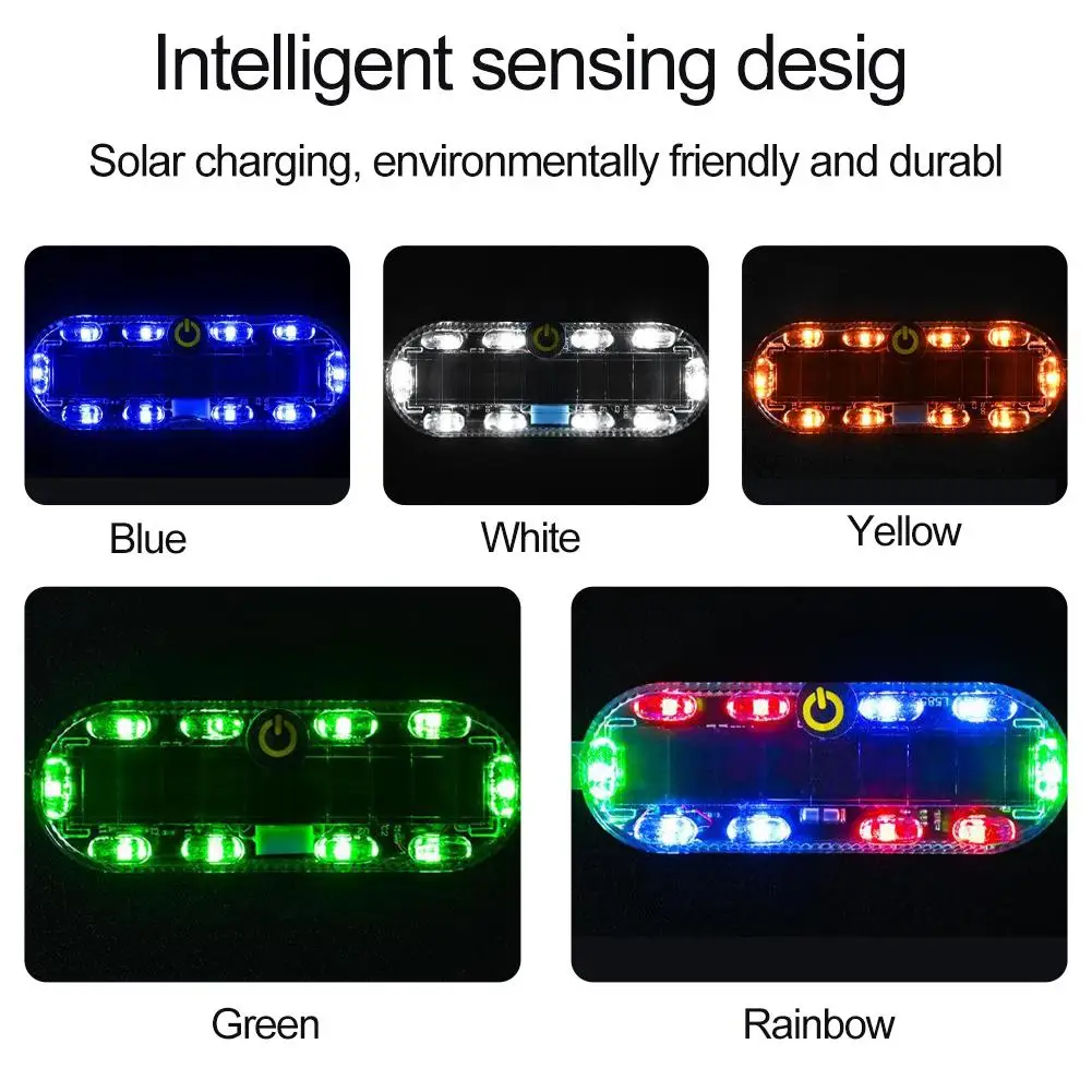 سيارة جديدة تعمل بالطاقة الشمسية خالية من الشحن المضادة للتصادم الخلفي ومقاومة للانفجار ضوء أمان دراجة نارية الفرامل الذيل ضوء تعديل ضوء فلاش #6