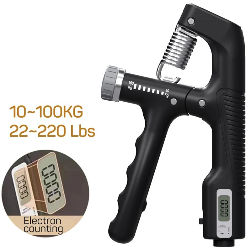 10-100Kg Adjustable Hand Grip Strengthener Trainer Forearm Exercise Gripper Bodybuilding Muscle Carpal Rehabilitation Athletes