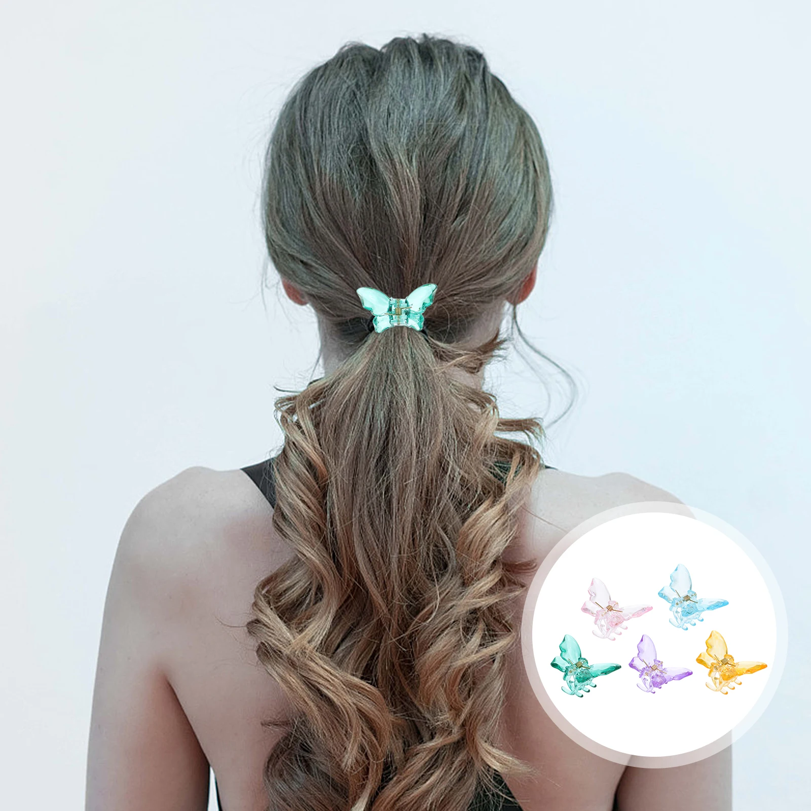 

10Pcs Acrylic Butterfly Hair Claw Clips Colorful Hair Accessories for Fashionable Ladies