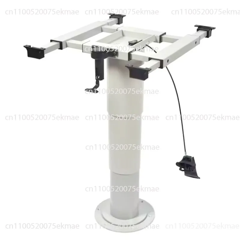 Table Leg Aluminum Pneumatic Lifting Desk Leg with Sliding Frame & Rotating Base Plate for Trailer Caravan