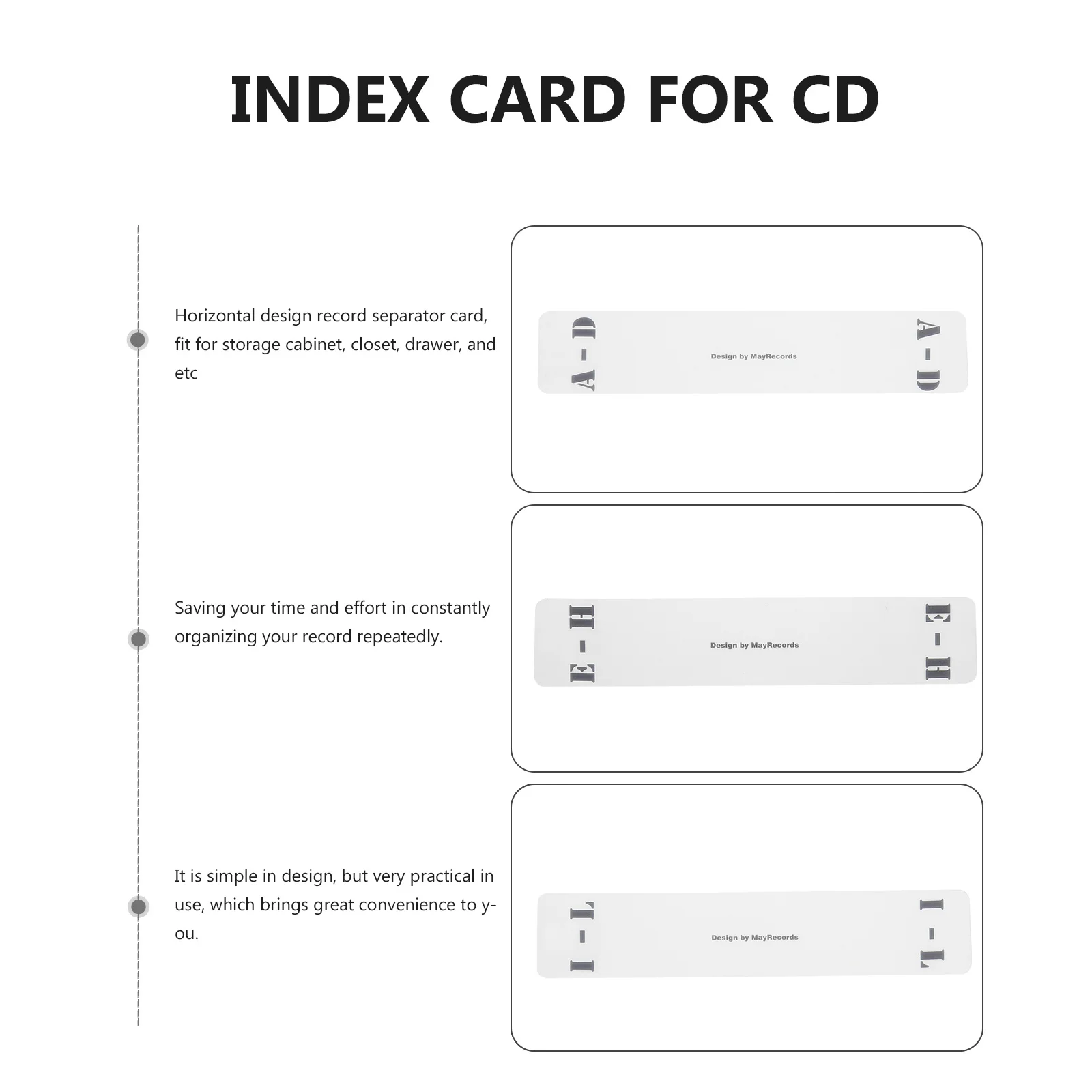 

6Pcs Acrylic Record Dividers Letter Classification Design Vertical Label for Vinyl Collection Record Dividers