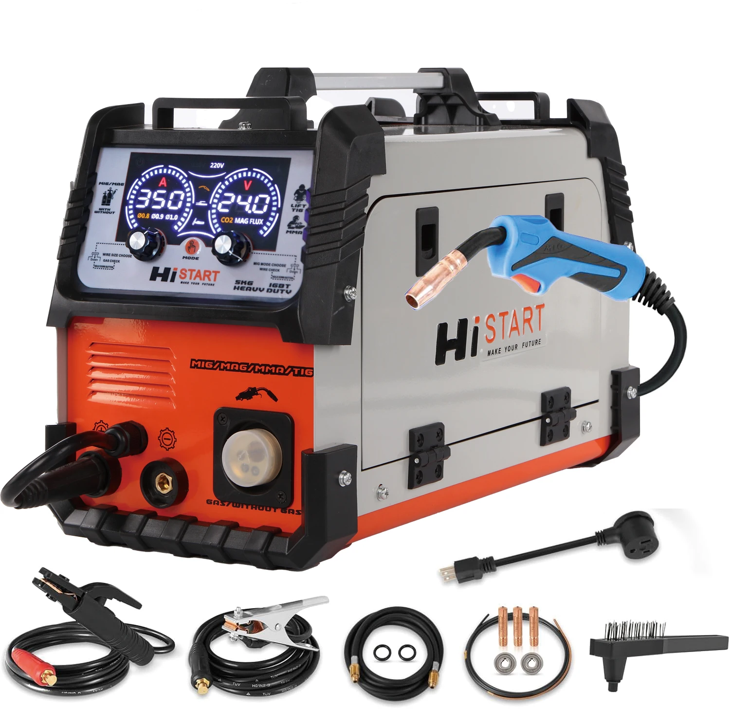 Welding Machine Mag  5KG Gas Gasless MMA TIG Multi Process 5 in 1 250 AMP Mig Welder IGBT Inverter Wending Machine