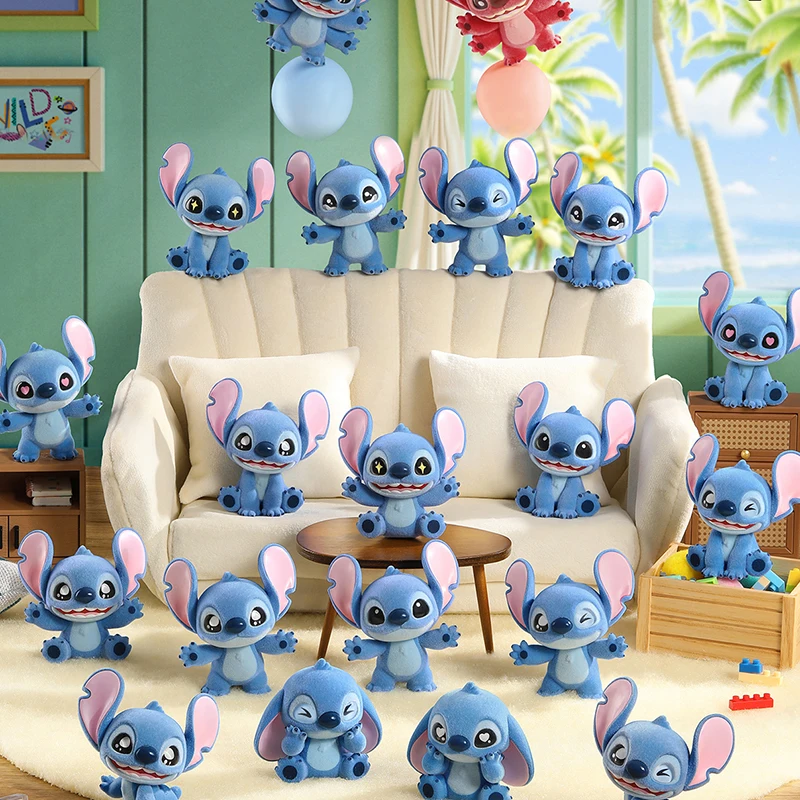

Cartoon Stitch Series Mini Flocking Blind box Exquisite Cute emotional puppy Doll Gift Diy Pendant Accessories Decoration Kawaii