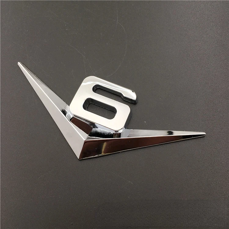 V6 V8 Engine Emblem 3D Metal Car Side Badge Chrome Black Silver for Fender Trunk Performance Tuning Decoration