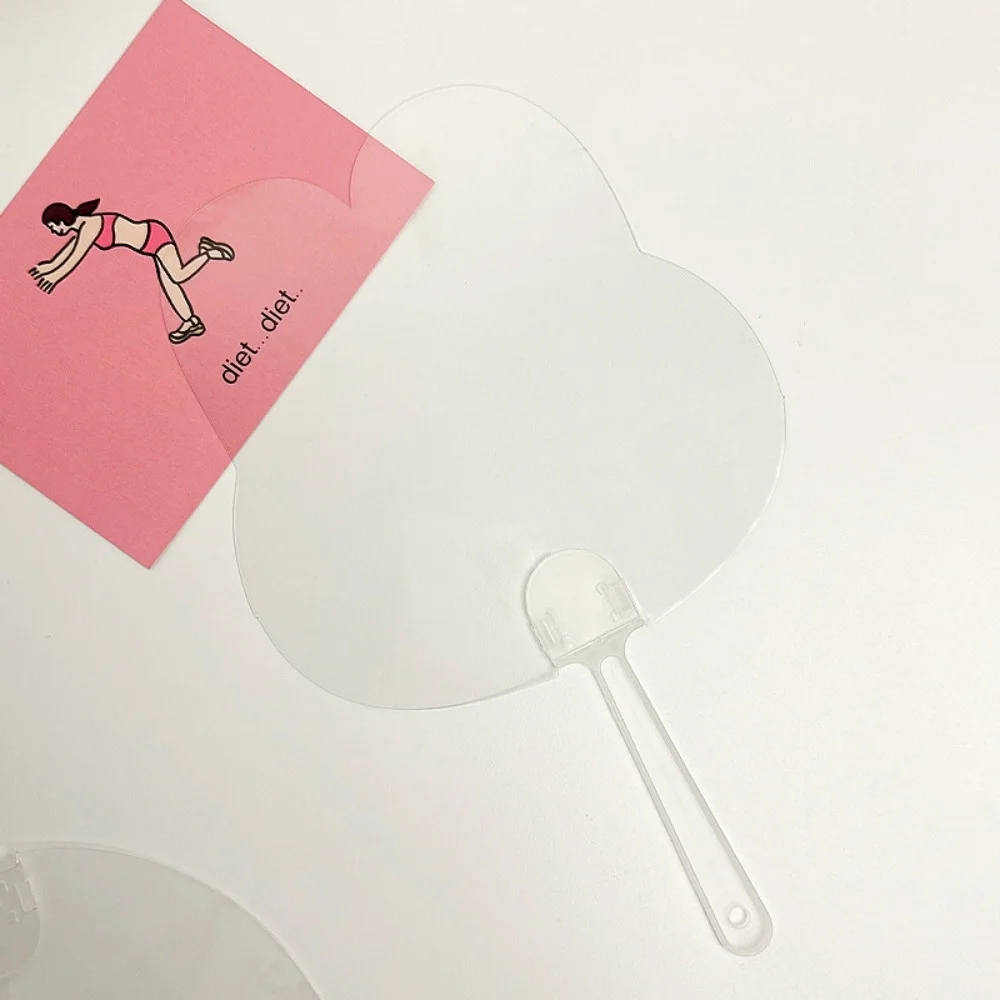 1PCS DIY Doodle Transparent Hand Fans DIY Crafts Thicken Graffitiable Fan Handicraft Projects Plastic Transparent DIY Blank Fan