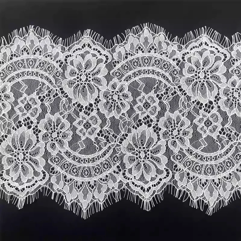 

3meter Price White Eyelash Lace Trim Accessories DIY Underwear Sleeve Skirt Lengthen Clothing Lace Fabric 23cm wide