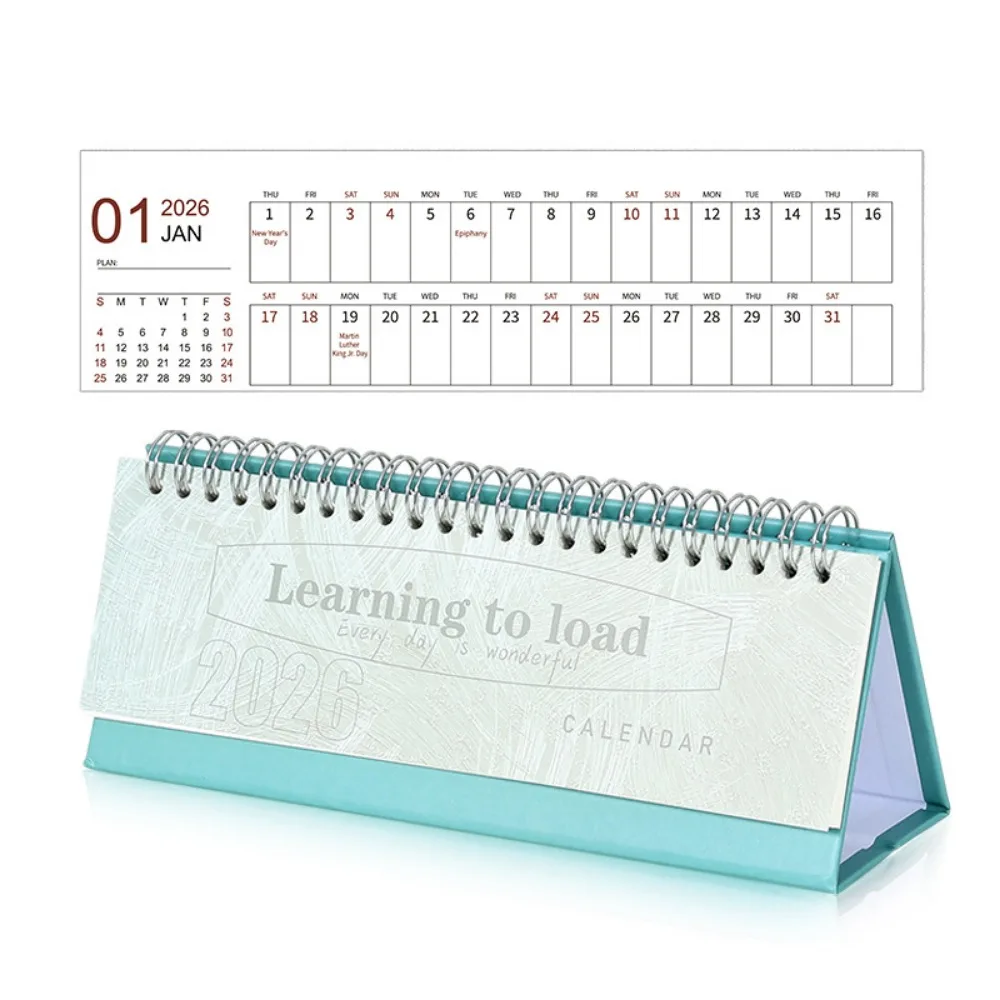 

2026 Calendar Desk Calendar Portable Size Desktop Decoration Desktop Display Simple Style Check In Notebook Work Study