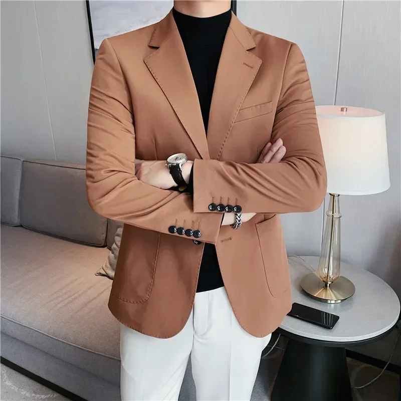 Fashion Boutique Men\'s Business Casual Blazer Slim Fit Jacket Black White Party Dress Wedding Suit Top M-3XL