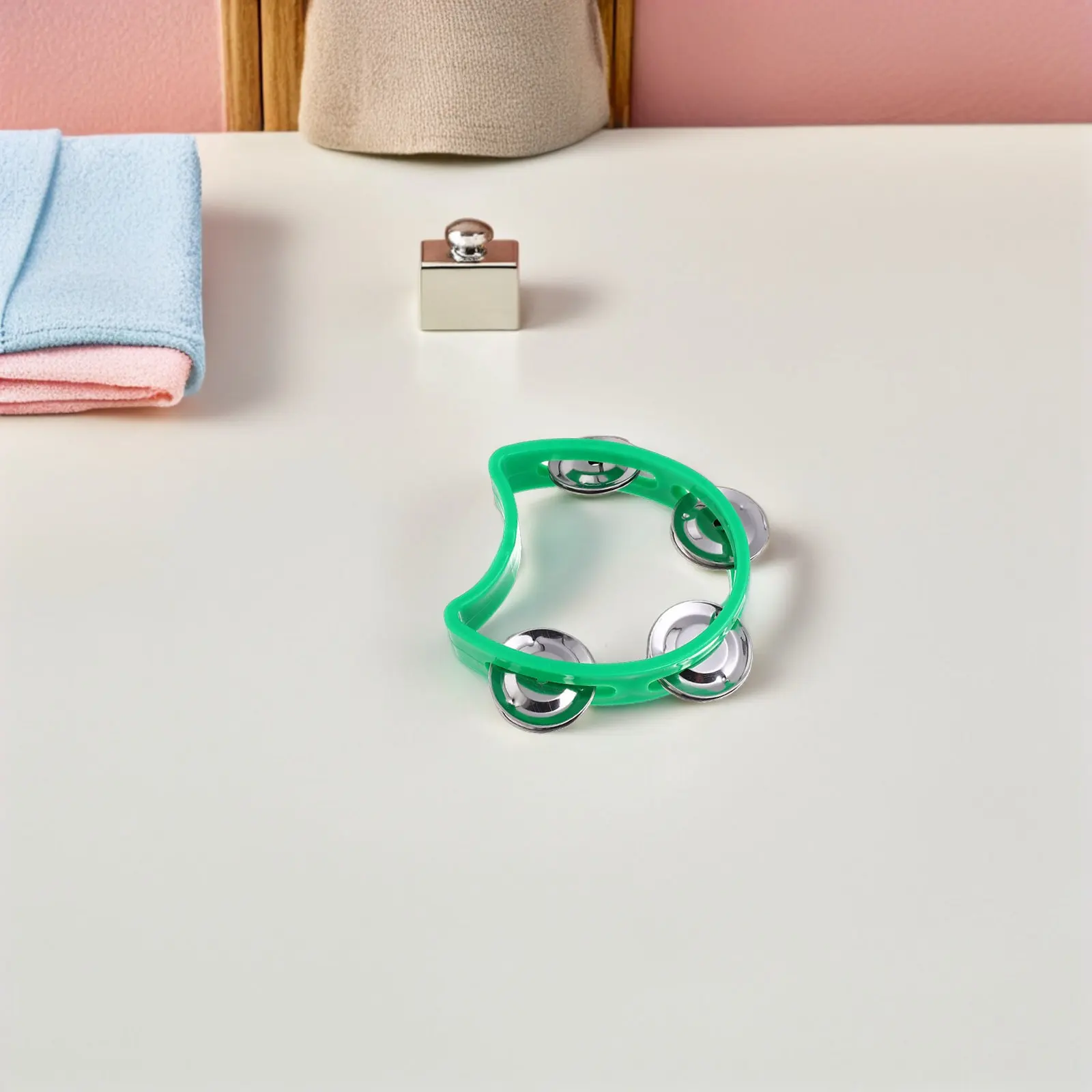 8Pcs Tambourine Handheld Musical Instrument for Preschool Orff Education Metal Jingles Crisp Sound Fine Motor Skill