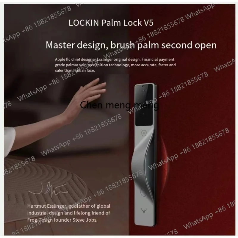 Wood Door Lock Palm Vein 3D Face Recognition Visual WIFI Homekit Mihome Smart Digital Electronic Fingerprint Door