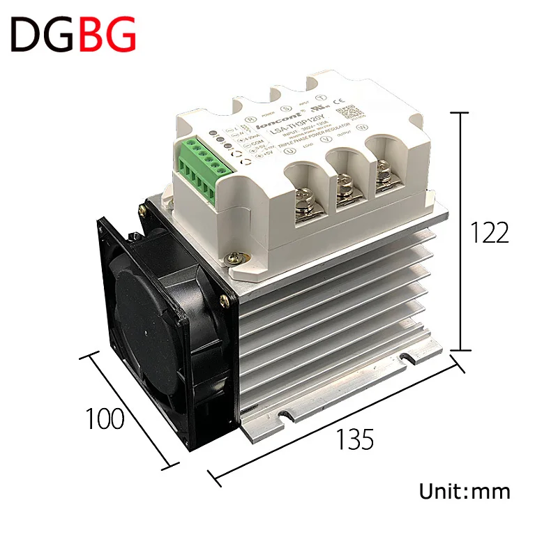 15A-40A Three-phase AC Voltage Regulating Module With Heat Sink And Fan Power Regulator Thyristor Solid State Relay Dimming