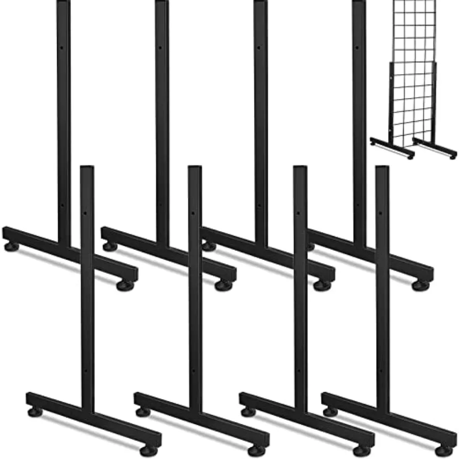 

4 пары ножек для дисплея с проволочной сеткой, Т-образная основа, прямоугольная трубчатая ножка, проволочная опора для стен, решетчатая панель, основание, аксессуары для Gridwall