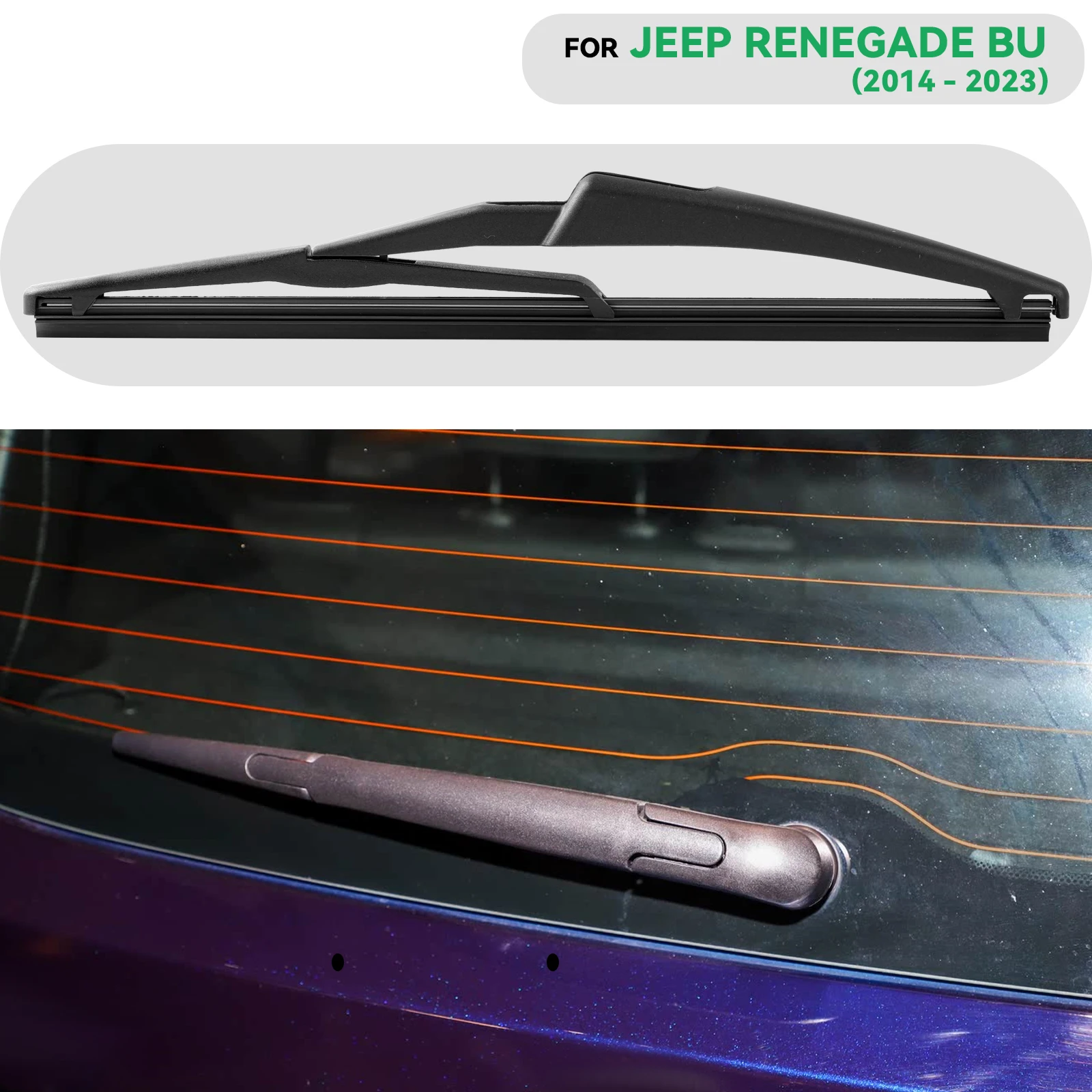 

Щетка стеклоочистителя заднего лобового стекла для Jeep Renegade Fiat 500X 2015 2016 2017 2018 2019 2020 2021 2022 2023 Щетка от дождя 10 дюймов