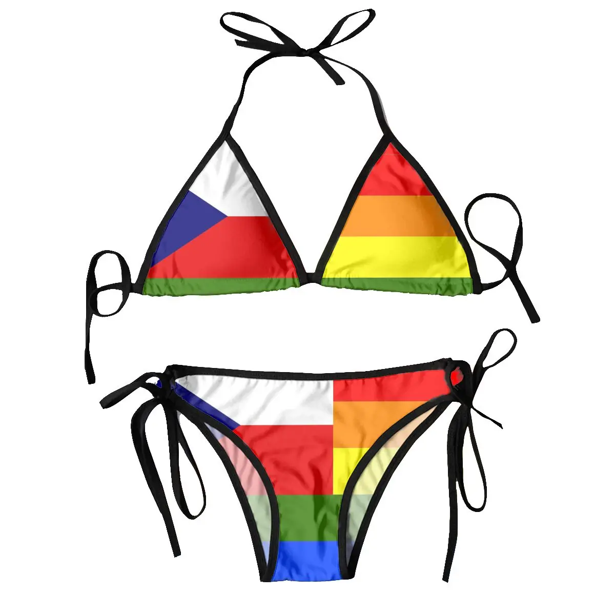 Woman Swimsuit Sexy Bikini 2023 Swimwear Bikini Set Bathing Suit Rainbow Flag Czech Republic Two Piece Suit