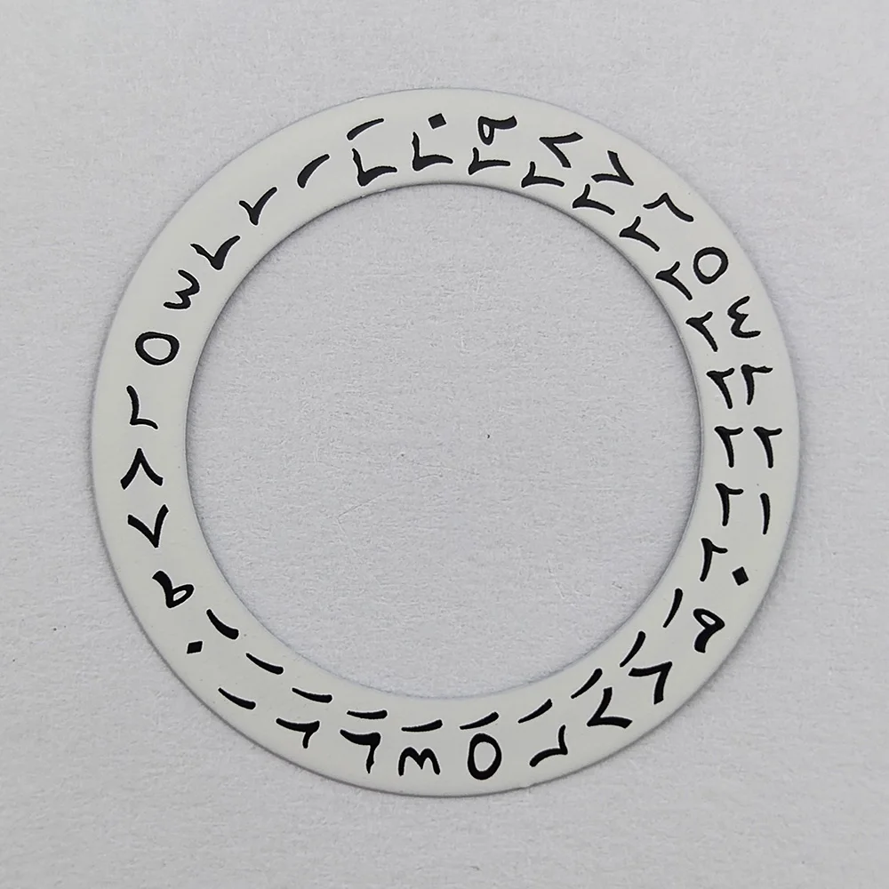 NH35 warna-warni Datewheel Patch latar belakang putih ganti tanggal cakram 6H cocok untuk NH34 NH35A NH36A gerakan