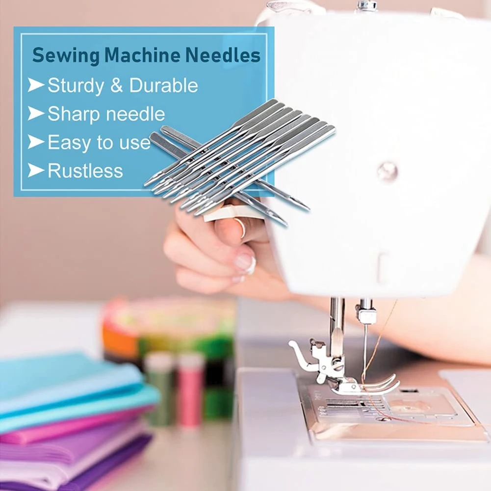 Sewing Machine Needles, 60Pcs Universal Ballpoint Sewing Machine Needles Sewing Machine Accessories for Denim Jeans