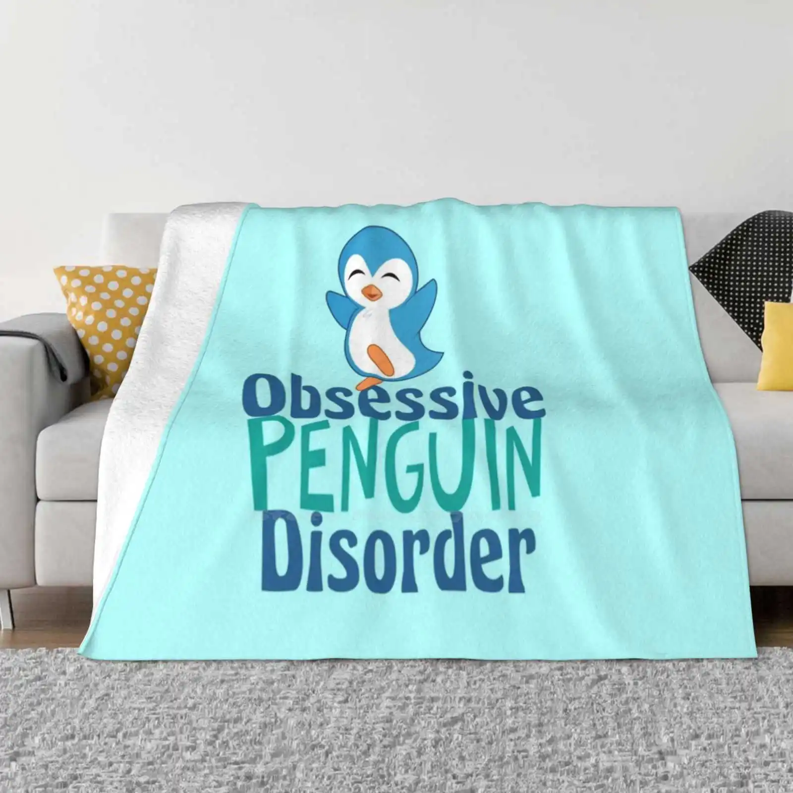 

Cute Obsessive Penguin Disorder New Selling Custom Print Flannel Soft Blanket Penguins Obsessive Penguin Disorder Cute Penguin