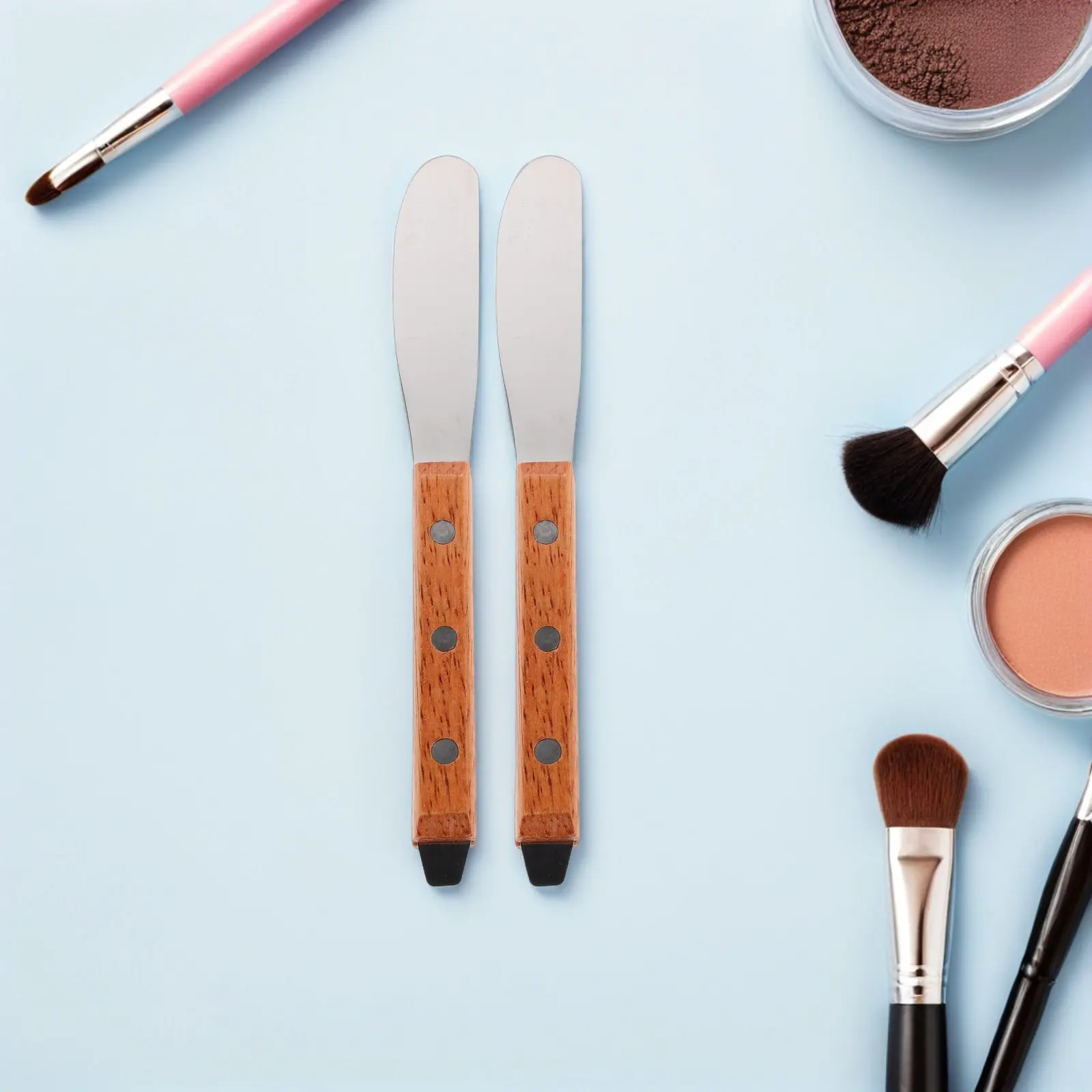 2Pcs Waxing Spatulas Non-Stick Stainless Steel Wax Applicator Sticks for Women Body Face Nose Hair Removal Flat Reusable Wax