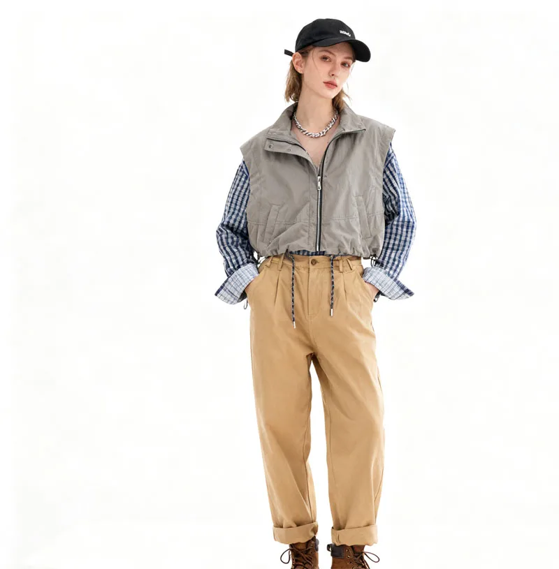 

Жилеты Жилеты Тонкий женский жилет Y2K Женский весенний льняной жилет с завязками для отдыха Нежный минималистичный городской утренний удобный сексуальный