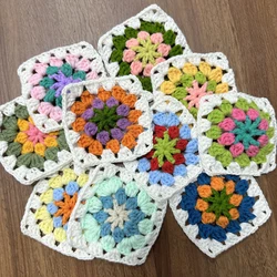 DIY Crochet Doilies Colors Coasters Square Table Mats Christmas Decoration Crochet Cup Pad 10cm Wool Clothes Patch 40pcs/lot