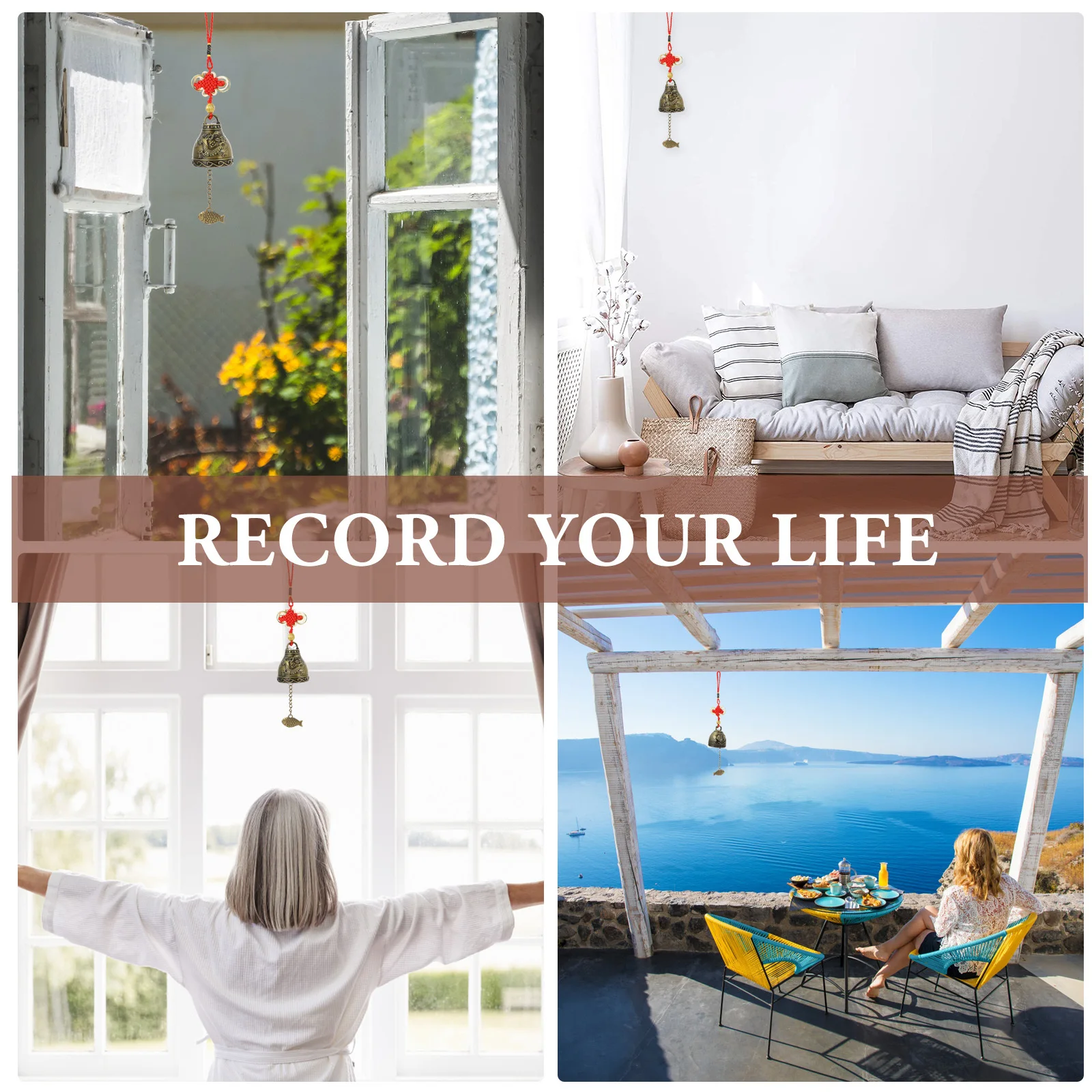 

5Pcs Metal Wind Bell Retro Hanging Chime Craft Decor for Garden Patio Yard Bedroom Window Outdoor Indoor Use Wind Bell