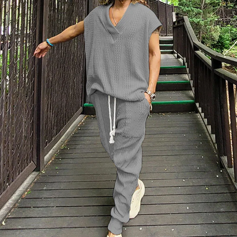 

Hot-selling Summer T-shirt Pants Set Casual Fitness Jogger Pants T Shirt Fashion Men's Tracksuits Sets Sweatpants Track Suits