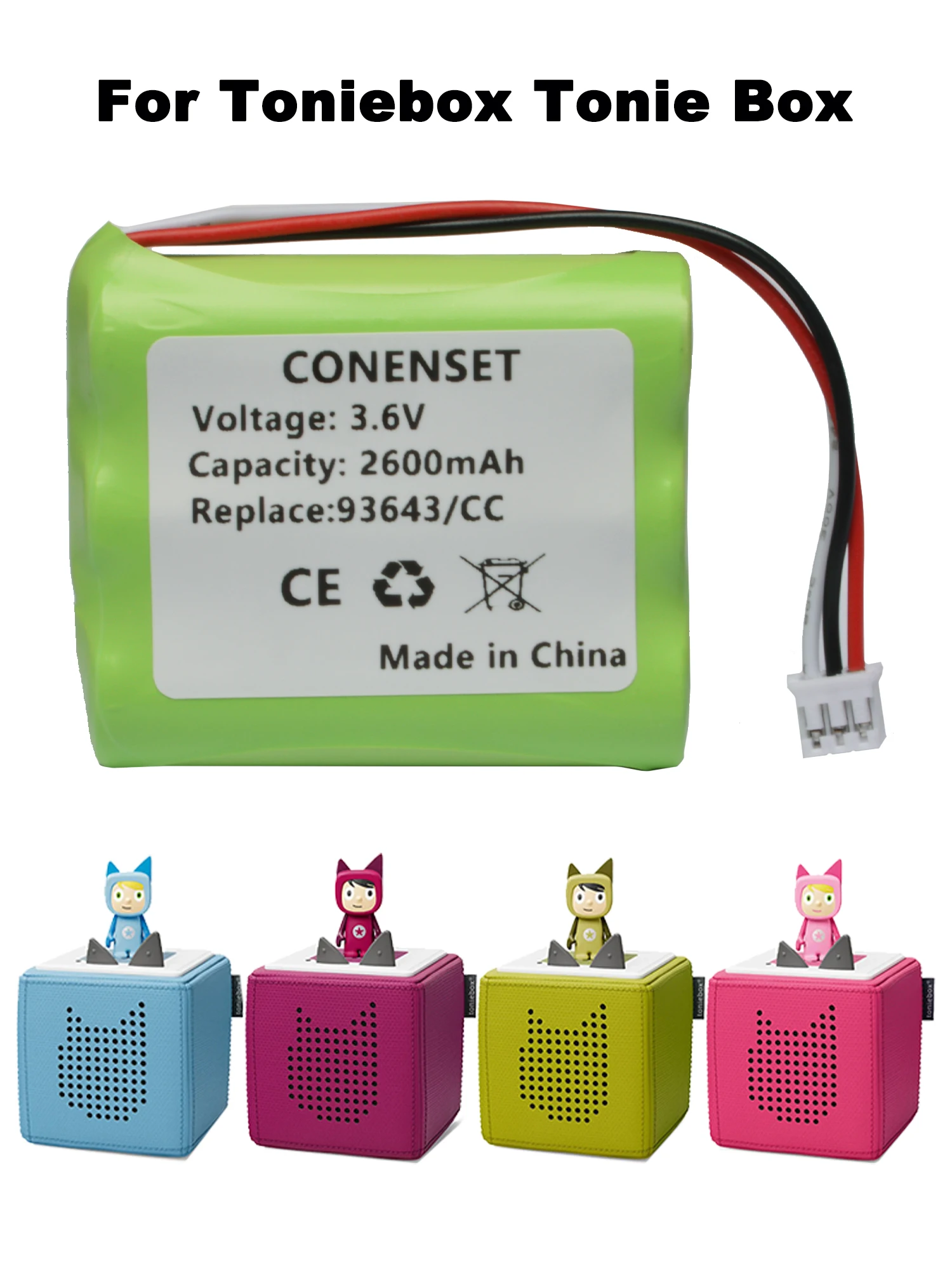 لبطارية Tonies TonieBox Musicbox Soundbox 2600 مللي أمبير في الساعة