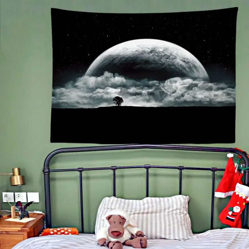 VIKAMA Dramatic Anime Eyes Tapestry, Dark Black White Wall Hanging for Bedroom Dorm Living Room Decor