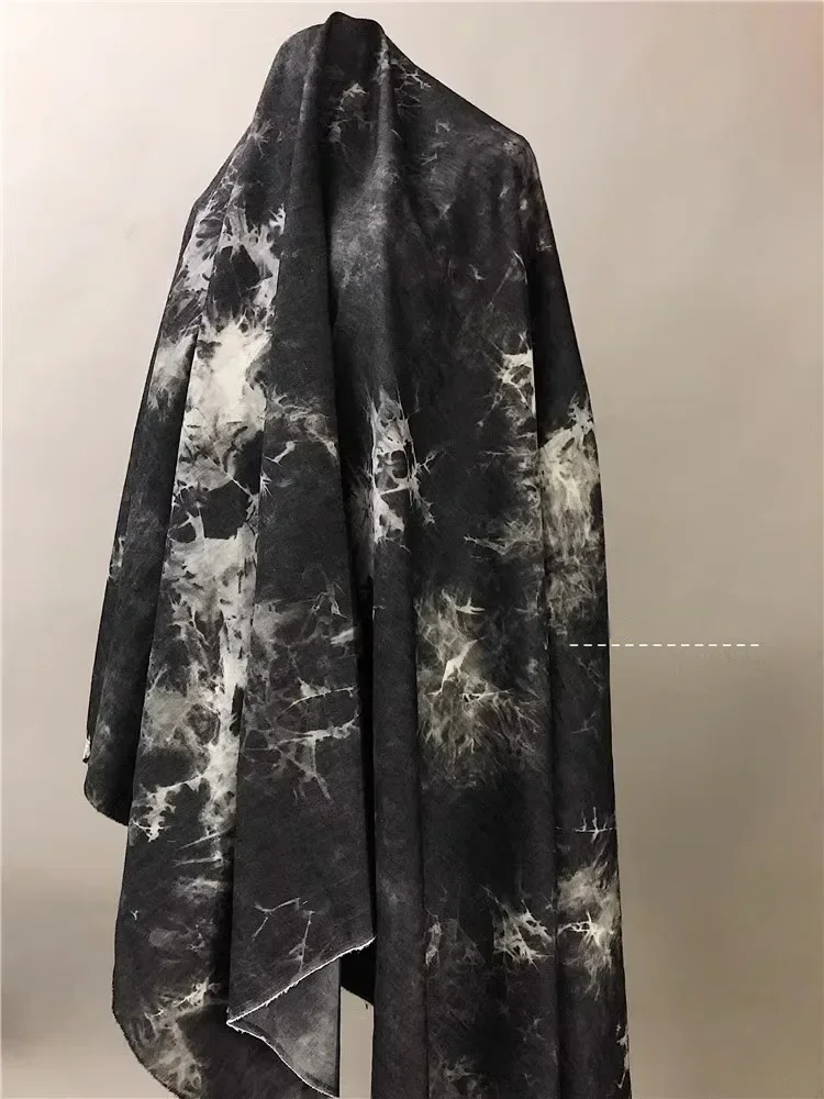 Denim Fabric By The Meter for Skirts Clothes Sewing Fashion Tie-dye Flower Jeans Cloth Breathable Comfortable Soft Skin-friendly