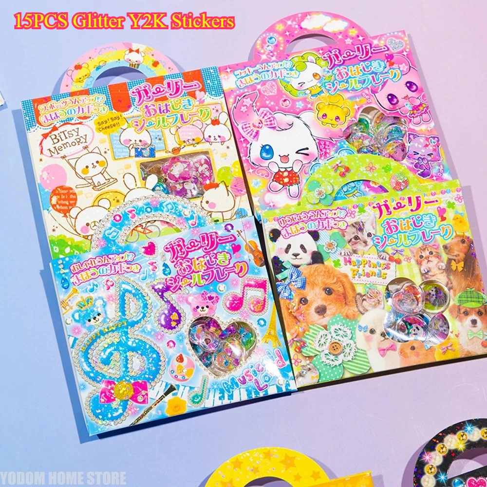 �y�Z�[�����z�O���b�^�[ Y2K �X�e�b�J�[ 15 �� - �d�b�̑����p�� 3D ���[�U�[ �N���X�^�� �n�[�g & �A�j�}�� �f�J�[���A�L���[�g�ŃL���L�������f�U�C��