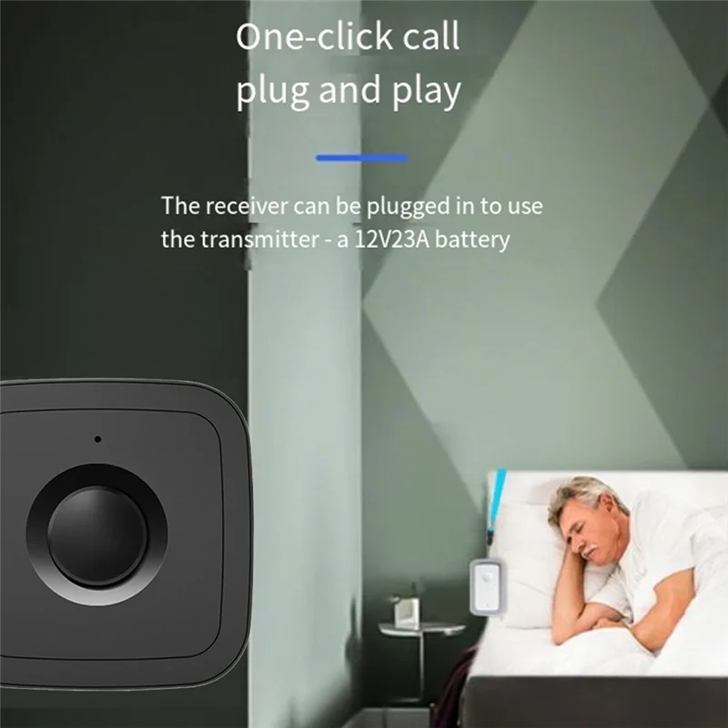 SQPP-Pager زر الاتصال اللاسلكي النداء أجراس الباب اللاسلكية 5 والعتاد 300 متر ل/كبار السن/المرض/المعاقين/النساء الحوامل دائم الاتحاد الأوروبي Pl