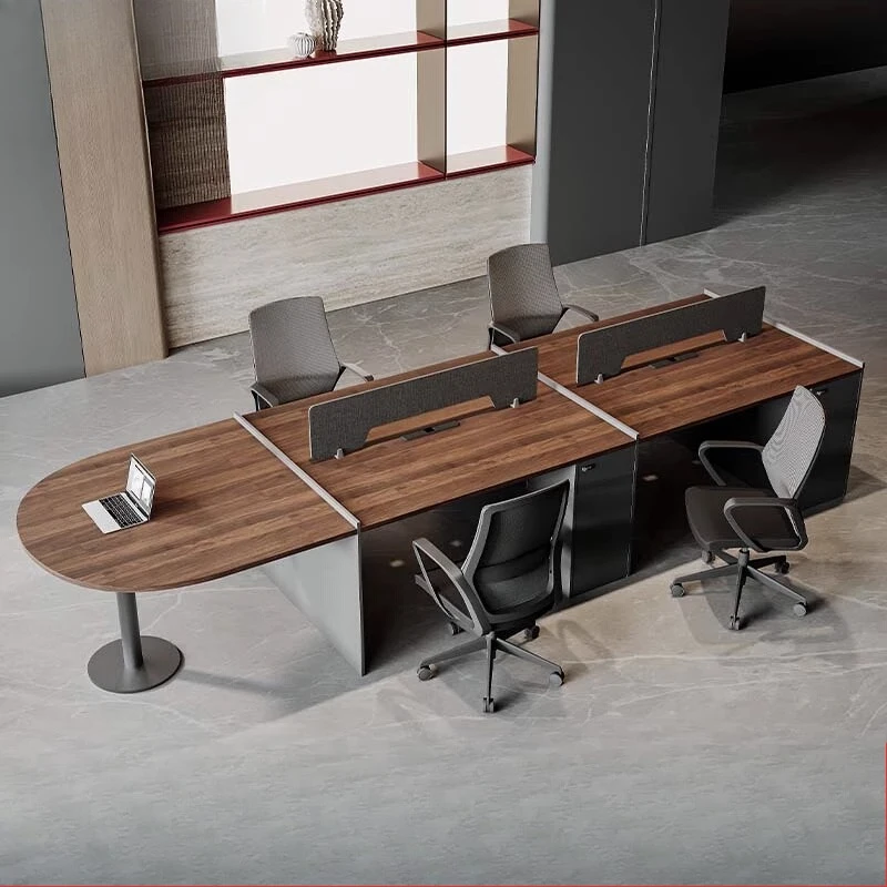 

Four-person desk Modern staff table Simple screen workstation Office 2-person booth Table and chair furniture