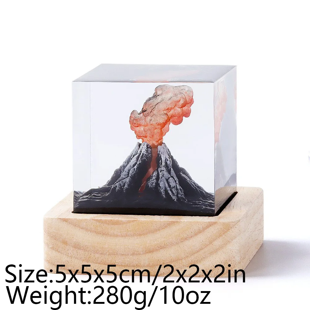 Jurassic Volcano Hair Spray Resin Night Light