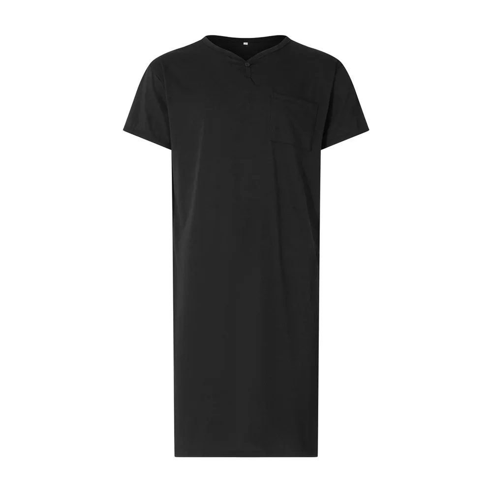 Chemise de nuit à manches courtes pour hommes, sous-vêtements fins, vêtements de détente respirants, chemise de nuit confortable, chemise de nuit d'été