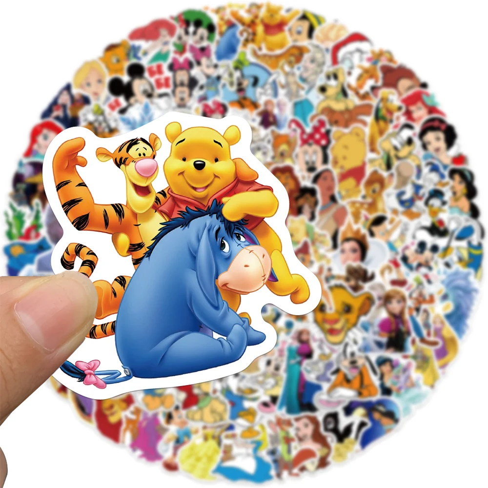 10/30/50PCS Mix Disney Cartoon Micky Winnie Princess Stickers Graffiti Decals For Skateboard Phone Laptop PVC Sticker Kids Toy