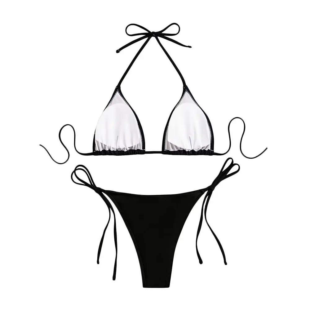 

2Pcs/Set Fashion Summer Beach Bikini Brazilian Triangle Women Swimsuit Casual Bathing Suit Beachwear Vacation