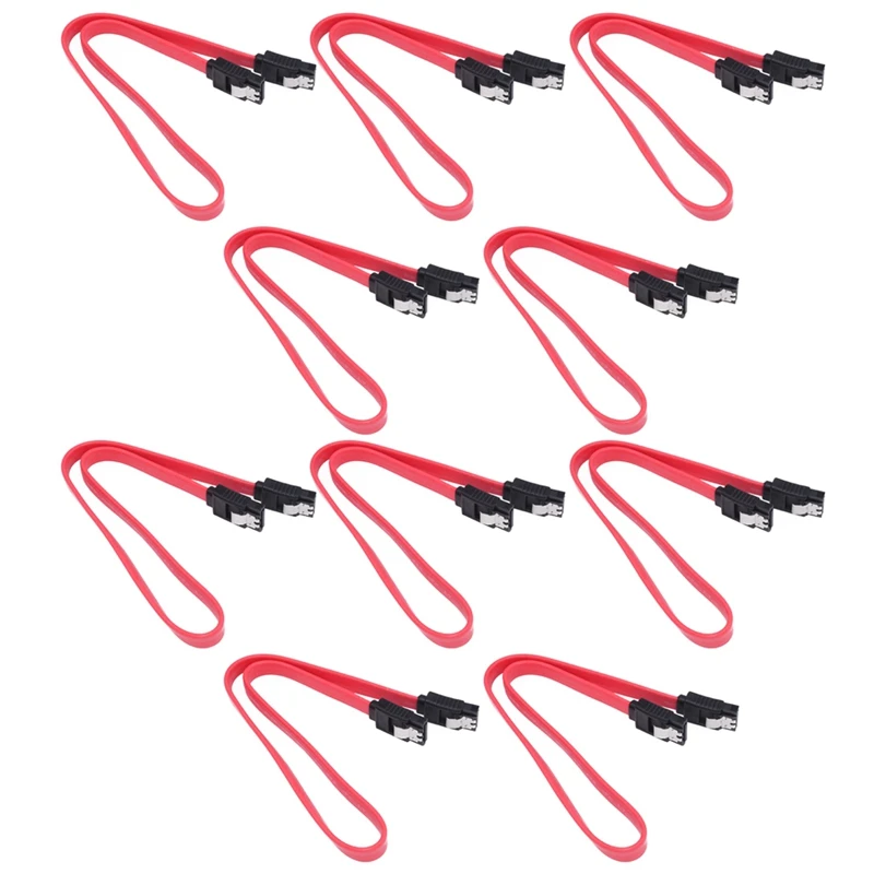 Gift For Her 10Pcs Straight-Through Connector SATA 3.0 III High Speed 6.0 Gbps Data Cable With Locking Latch Q99 DJA99