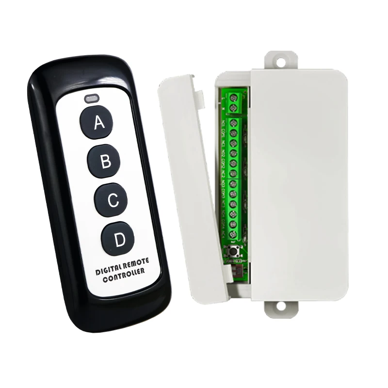 

AC110V 220V 4 CH RF Wireless Remote Control switch Receiver transmitter electric door/Fan/garage door/lighting 433mhz