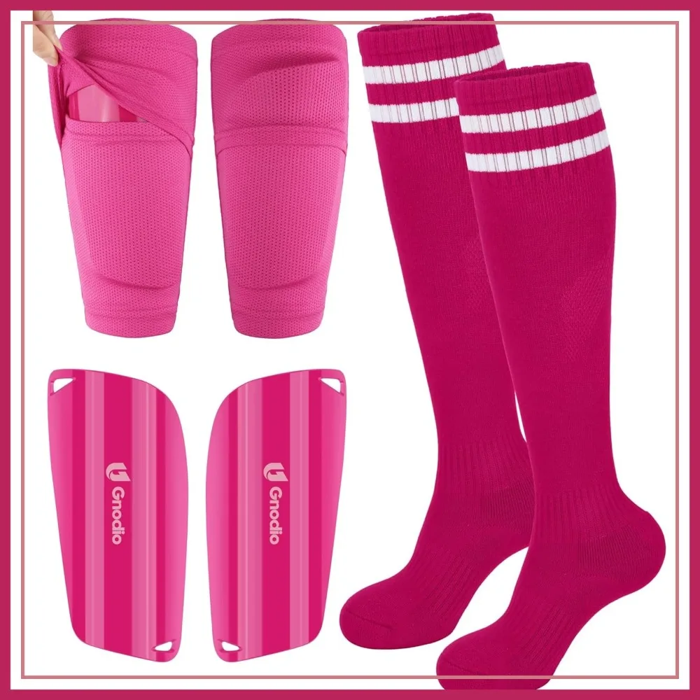 

Kids Soccer Shin Guards Set with Sleeves and Socks for 3-12 Years Boys Girls