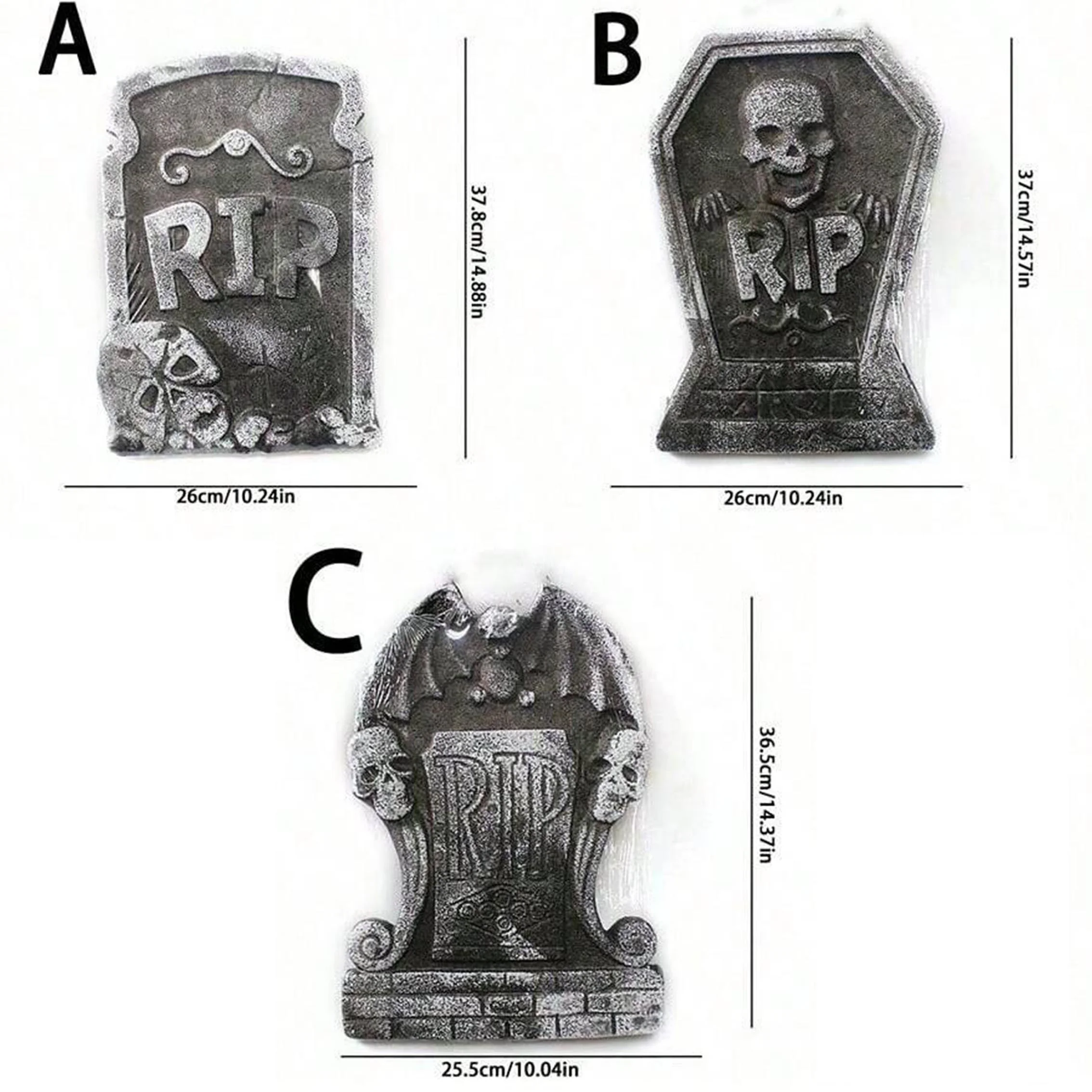 1PC Halloween Foam Tombstone with RIP Letters Scary Graveyard Decoration for Yard Haunted House Party Display Easy Assembly